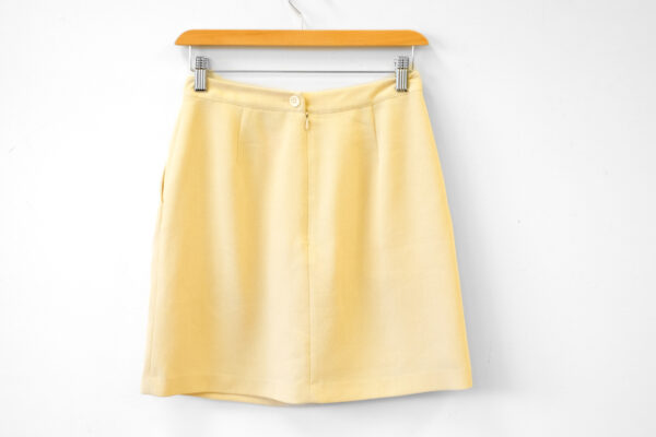 Pale Yellow Crepe Mini Skirt