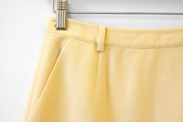 Pale Yellow Crepe Mini Skirt