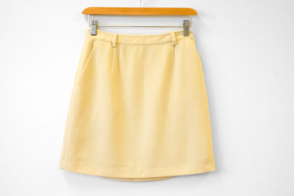 Pale Yellow Crepe Mini Skirt