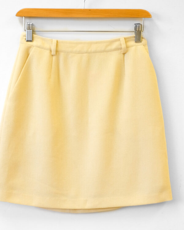 Pale Yellow Crepe Mini Skirt