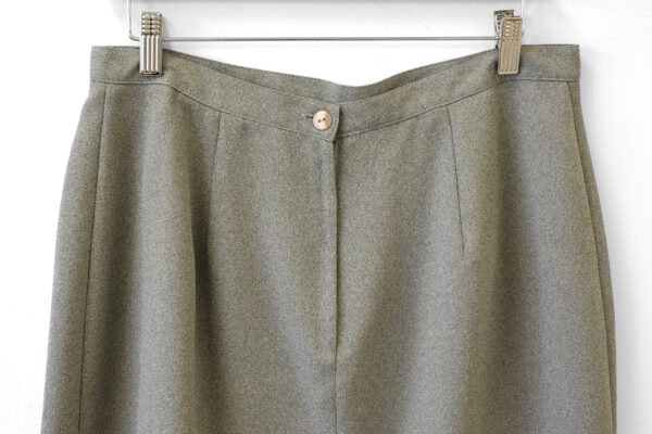 Sage Crepe Lined Mini Skirt with Slit