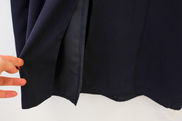 Navy Tailored Crepe Button Front Dress