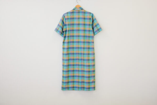 Plaid Button Front Midi Dress