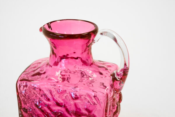 1960s Pilgrim Glass Company Cranberry Pebbled Pitcher