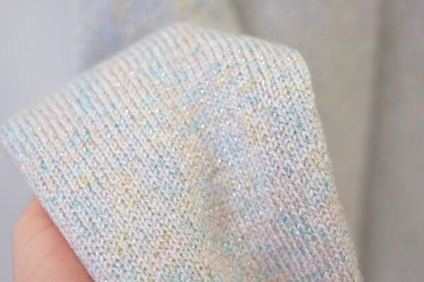 Pastel Glittery Sweater with Gold Beading