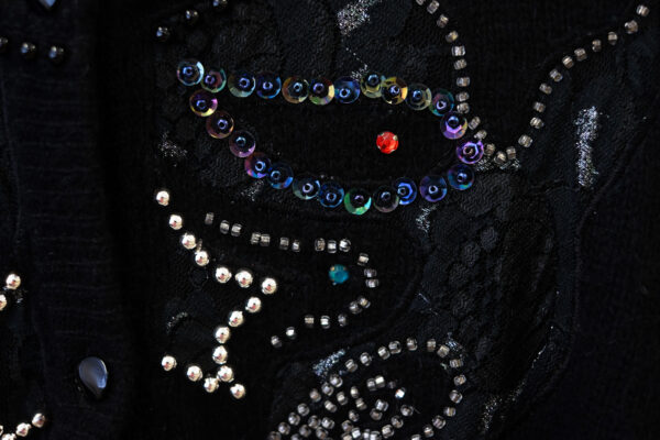 Black Cardigan with Beaded Embellishments