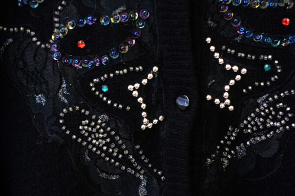 Black Cardigan with Beaded Embellishments