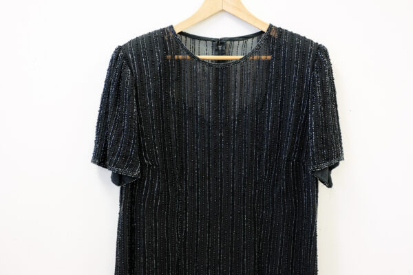 Black Silk Beaded Dress