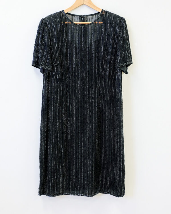 Black Silk Beaded Dress