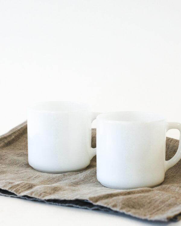 Fire King Milk Glass Coffee Mug Set