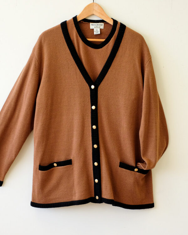 Camel Lambswool 2 Piece Sweater Set