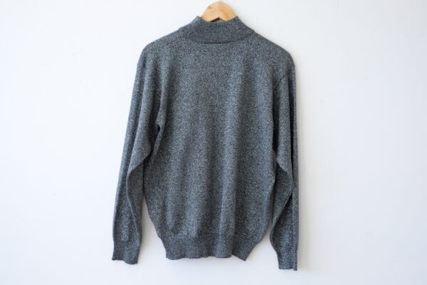 Silver Metallic Cotton Mock Neck