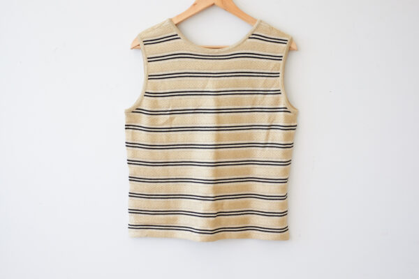 St. John Gold and Black Striped Top