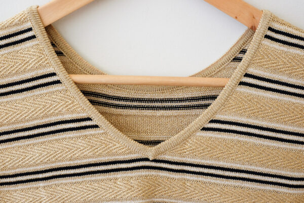 St. John Gold and Black Striped Top