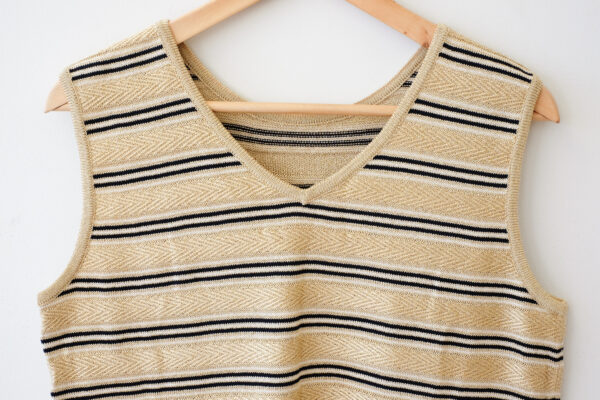 St. John Gold and Black Striped Top