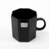 Arcoroc Octime Black Glass Mug and Saucer Set of 4