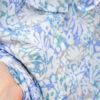 Blue Patterned Stretch Blouse with Necktie