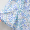 Blue Patterned Stretch Blouse with Necktie