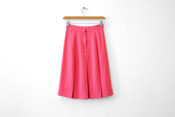 Pink Pleated Crepe Skirt