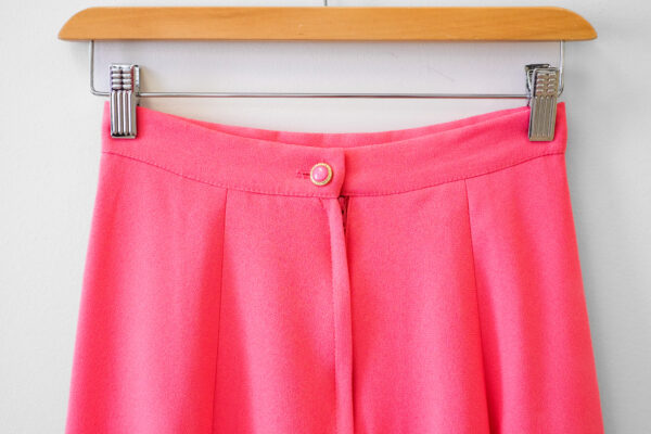 Pink Pleated Crepe Skirt