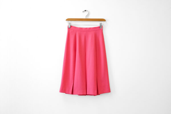 Pink Pleated Crepe Skirt