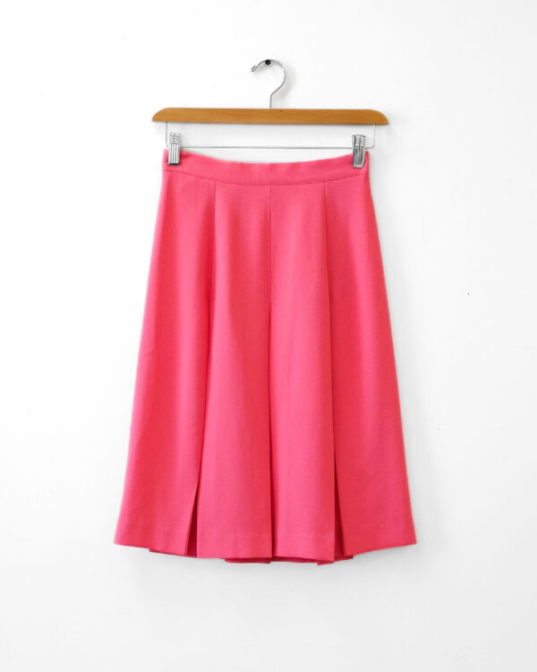 Pink Pleated Crepe Skirt