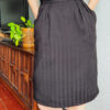 Rayon Black on Black Striped Tailored Skirt