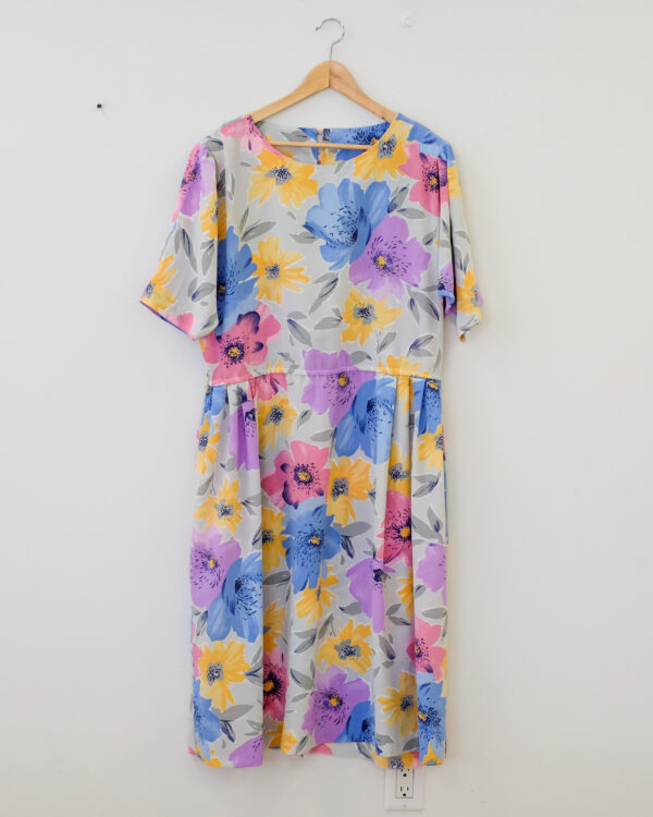 Pastel Floral Dress with Pockets