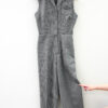 Grey Striped Knit Jumpsuit
