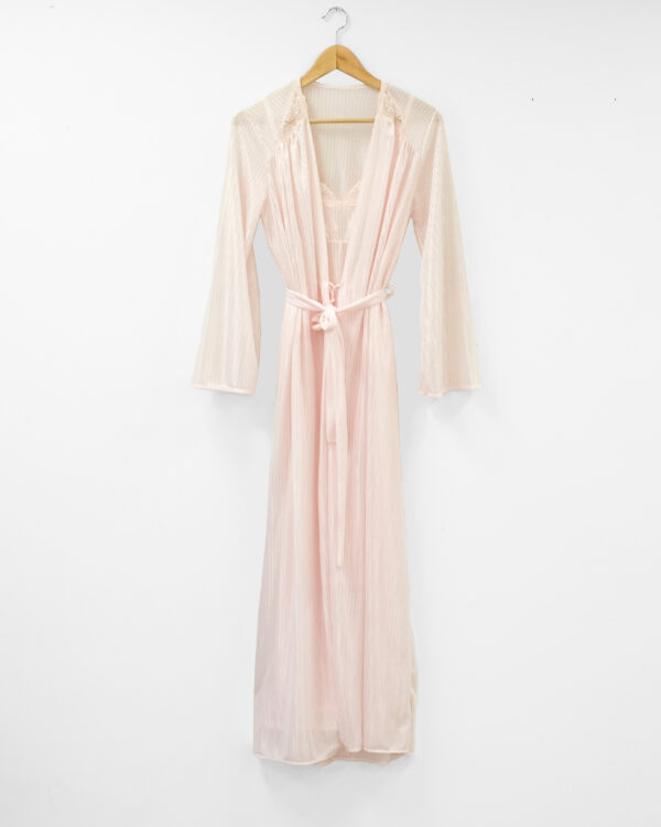 Pink Lacy Dressing Gown and Robe Set