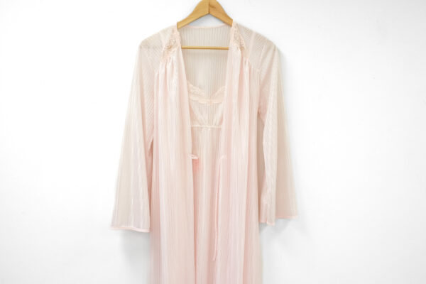 Pink Lacy Dressing Gown and Robe Set