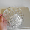Reims France Silver Rim Glass Bowl with Daisy