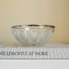 Reims France Silver Rim Glass Bowl with Daisy