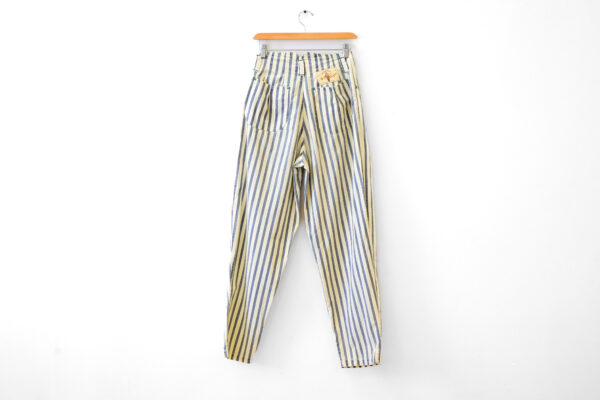 60s Vintage Striped Conductor Style Cotton Pants Made in Italy