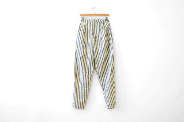 60s Vintage Striped Conductor Style Cotton Pants Made in Italy