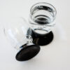 1940's Etched Aperitif Glasses with Black Bases Set of 6