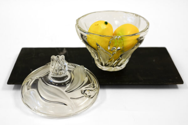 Mikasa Crystal Nadine Frosted Tulip Dish with Lid