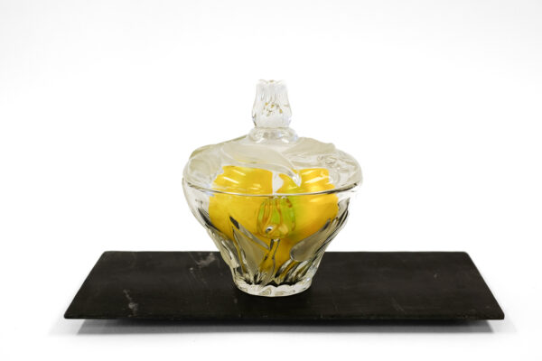 Mikasa Crystal Nadine Frosted Tulip Dish with Lid