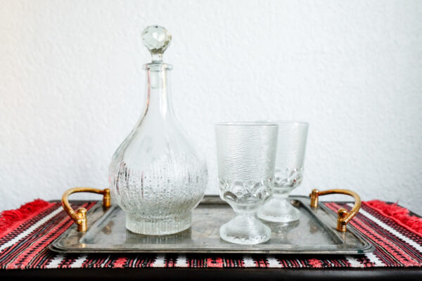 Oberglas Austria Crystal Nordic Bark Glass Decanter