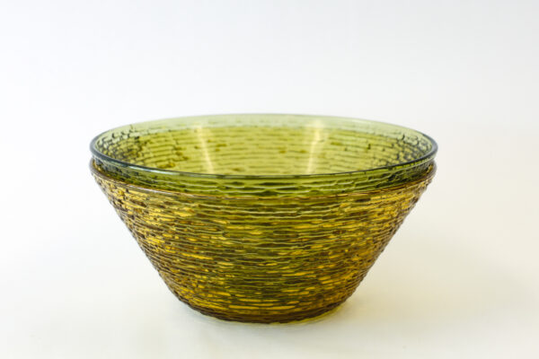 Anchor Hocking Soreno Avocado and Gold Bark Glass Serving Bowls