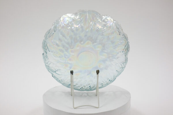 Light Blue Carnival Glass Grape Cluster Platter