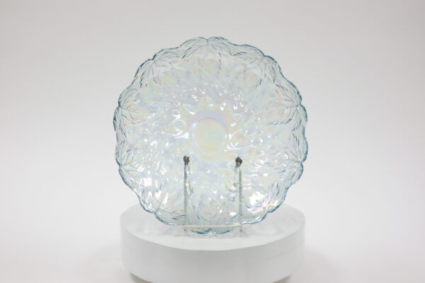 Light Blue Carnival Glass Grape Cluster Platter