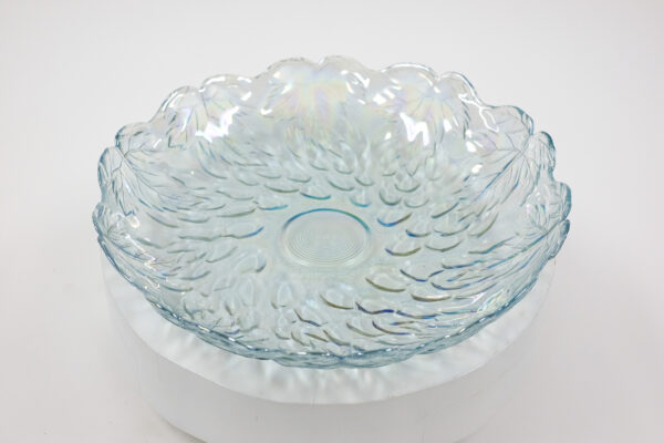 Light Blue Carnival Glass Grape Cluster Platter