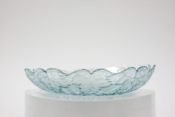 Light Blue Carnival Glass Grape Cluster Platter