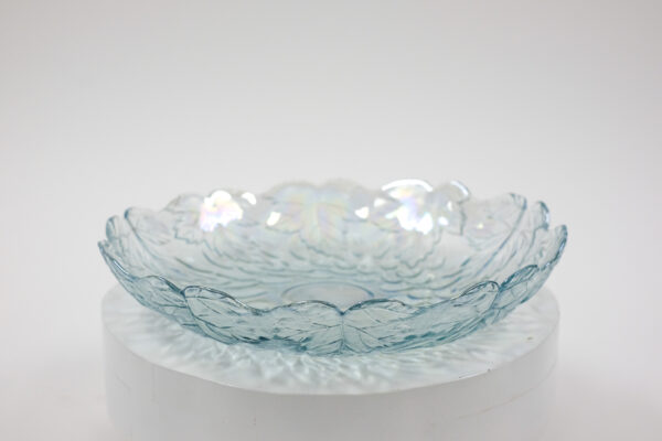 Light Blue Carnival Glass Grape Cluster Platter