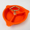 California Ceramics Speckled Orange 3 Part Dish