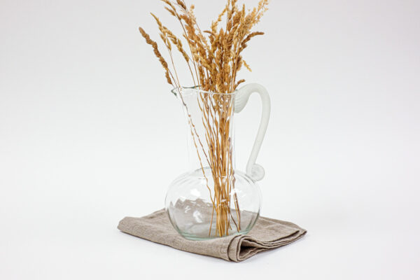 Grecian Swirl Blown Glass Pitcher with Frosted Handle