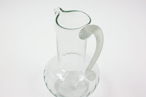 Grecian Swirl Blown Glass Pitcher with Frosted Handle