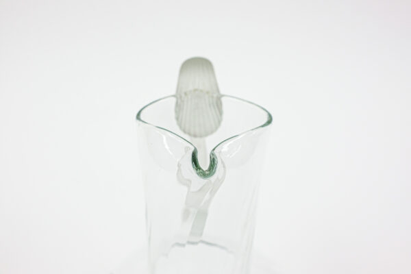 Grecian Swirl Blown Glass Pitcher with Frosted Handle