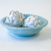 Opal Blue Lustreware Bowl with Scallop Edge Detail